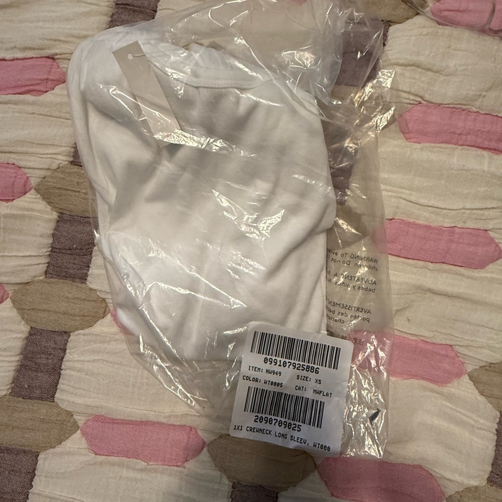 Madewell Women’s Long Sleeved Tee Shirt in Supima Cotton NWT XS White - Picture 6 of 9